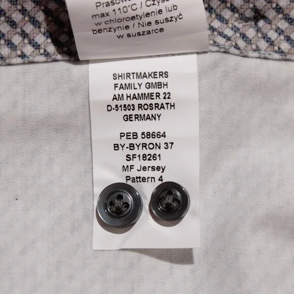 Emanuel Berg NWT Byron Casual Button Down Shirt Size 43 17 L/XL Modern in Gray